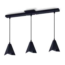 Lámpara de techo 3 luces "Trapani" Negro